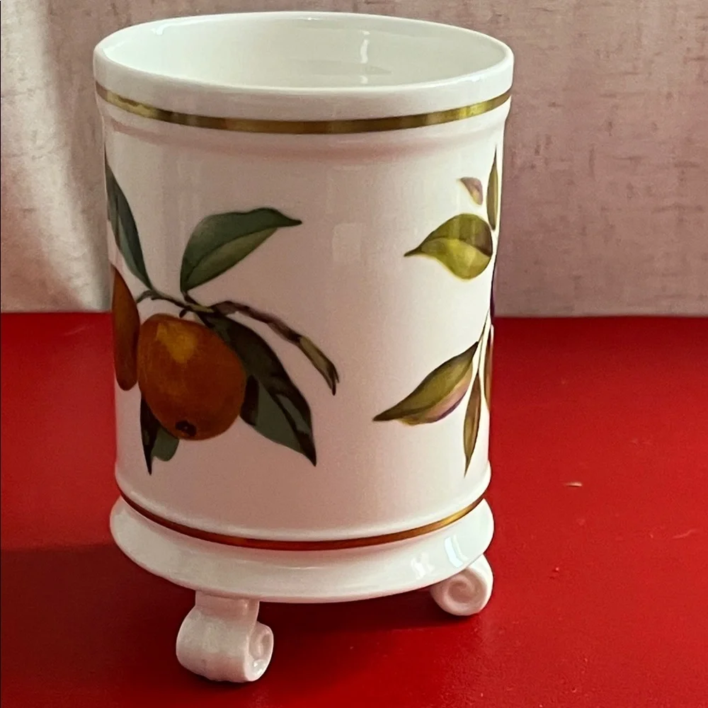 Royal Worcester Evesham Gold Utensils Pot 4.15”H 2.75”D